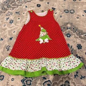 Dylan Red and Green Polka Dot Christmas Dress